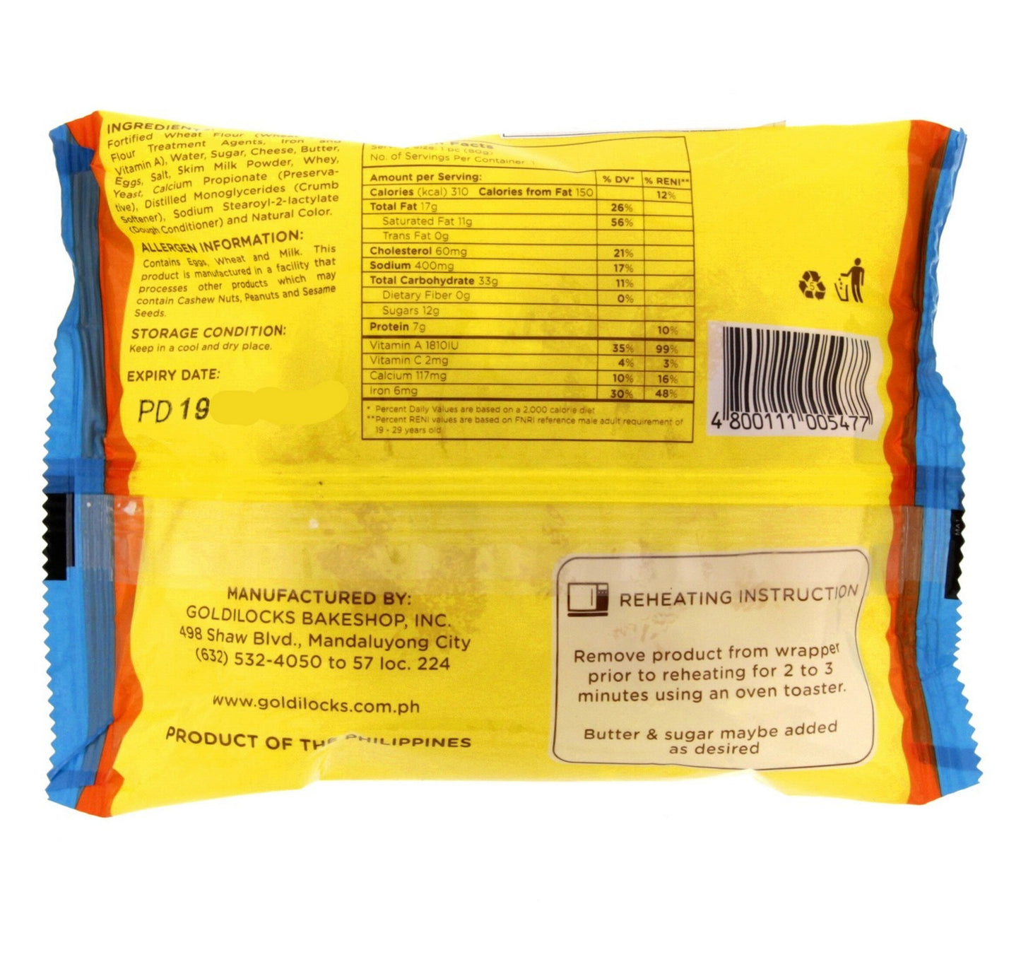 Goldilocks Cheesy Ensaymada 80 g