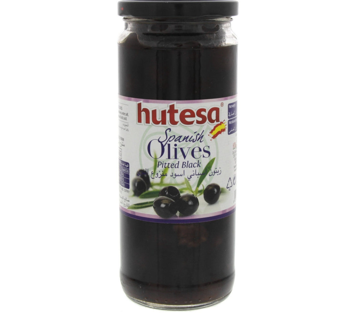 Hutesa Spanish Pitted Black Olives 212 g
