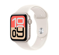 Apple Watch SE 3 GPS Smartwatch, 44 mm Starlight Aluminium Case with Starlight Sport Band (M/L), MEHJ4AF/A
