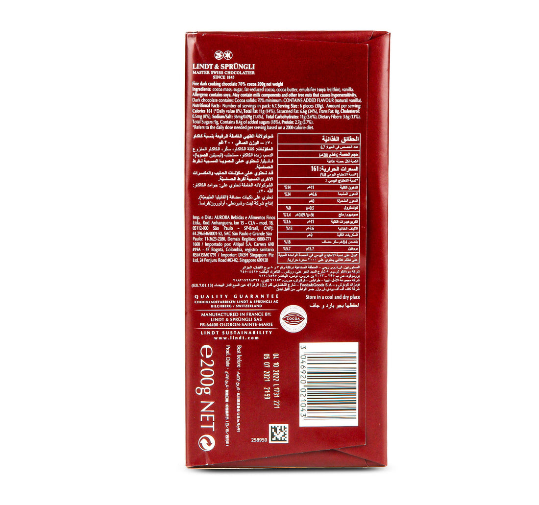 Lindt Cooking 70% Cocoa Intense 200 g