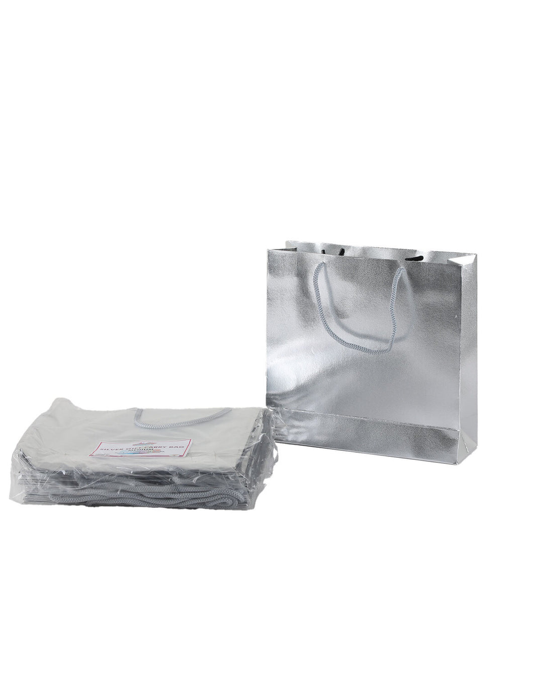 حقيبة هدايا بارتي فيوجن فضية 22 × 23 × 7