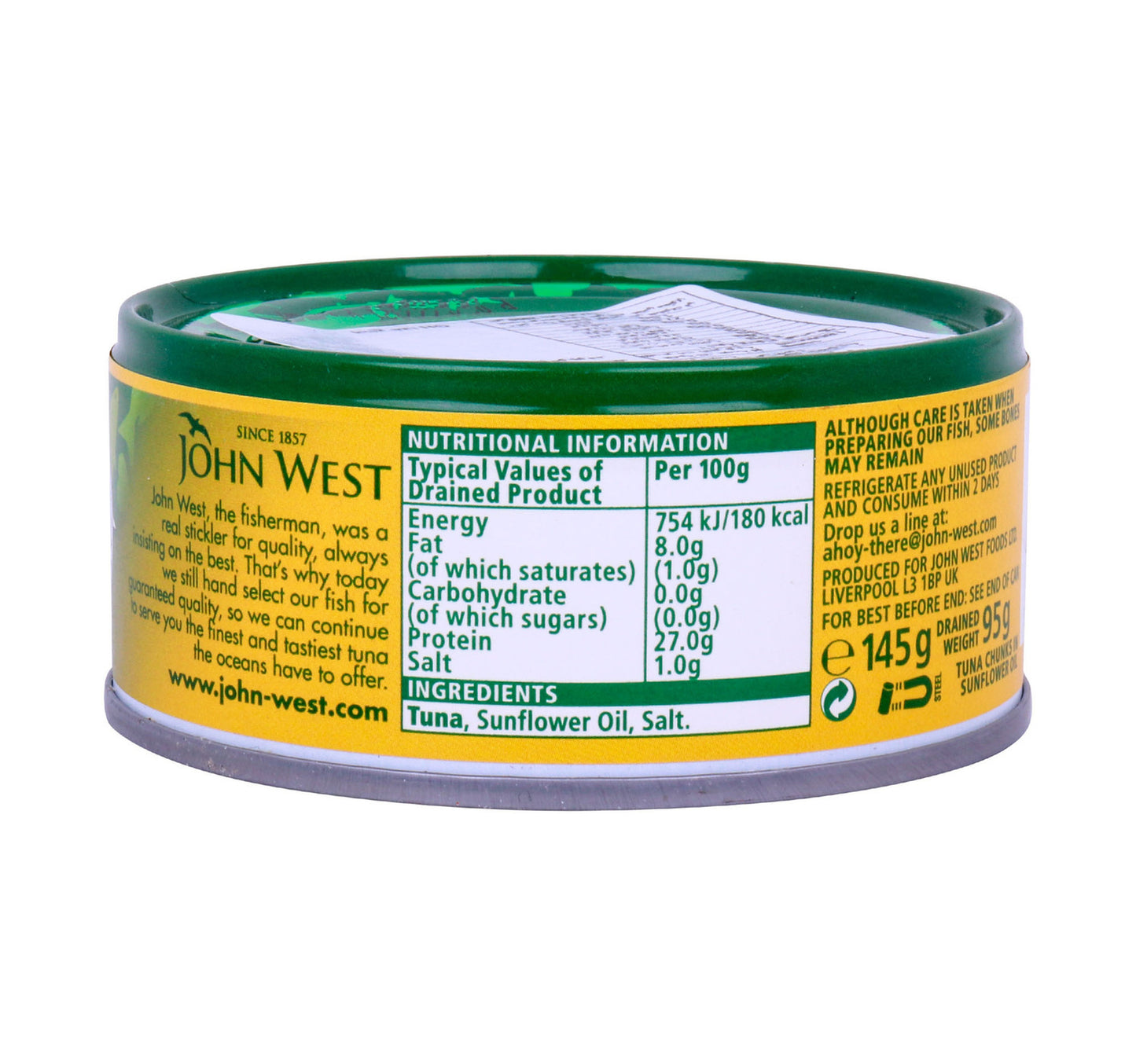 John West Tuna Chunks In Sunflower Oil 145 g