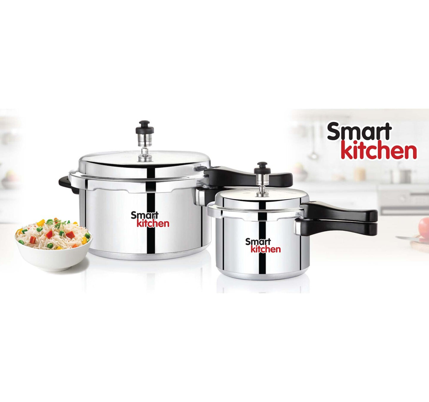 Smart Kitchen Aluminum Pressure Cooker 5Ltr + 3Ltr India