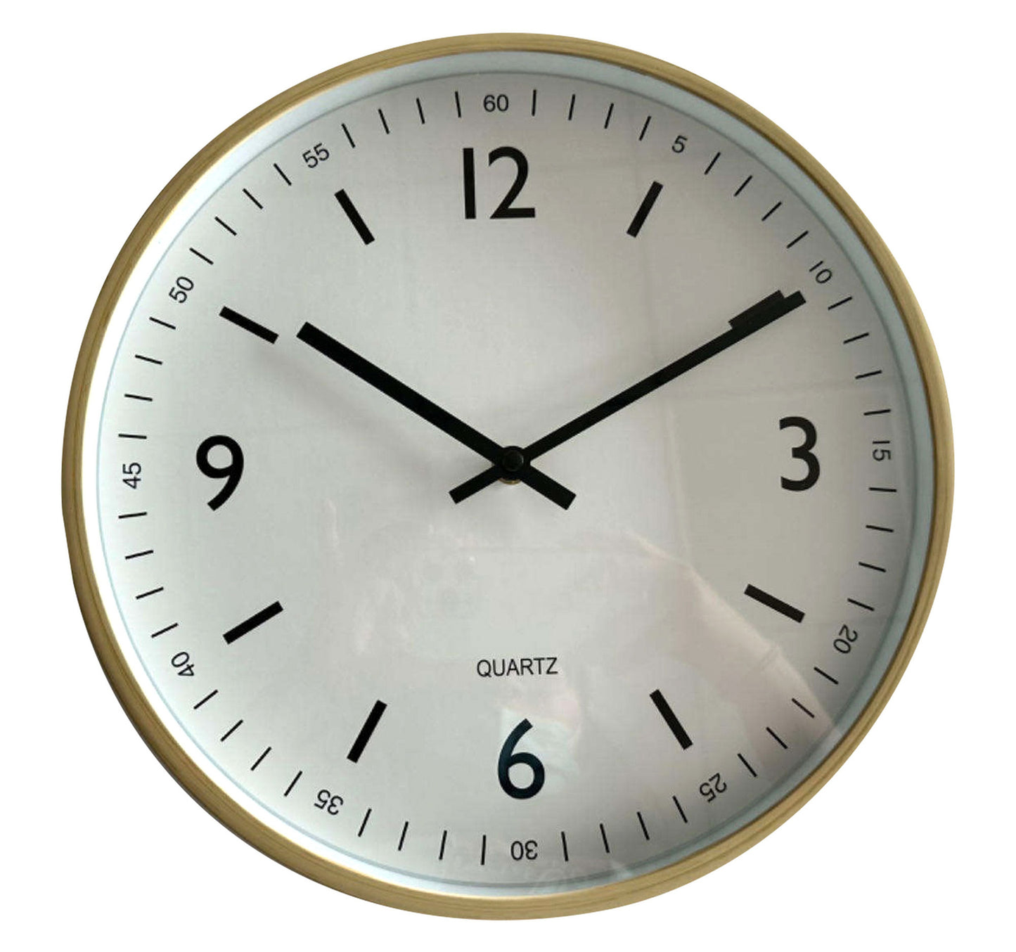 Maple Leaf Home Plastic Wall Clock, Wooden Color Finish, 30 cm, BP-R1201W