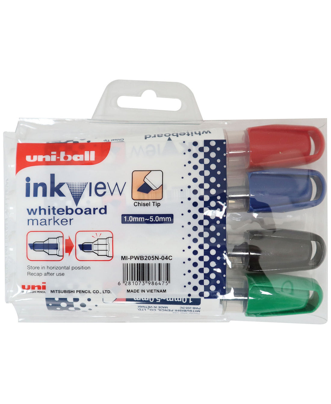 UNI-BALL Whiteboard Markers 4 Pcs PWB205N