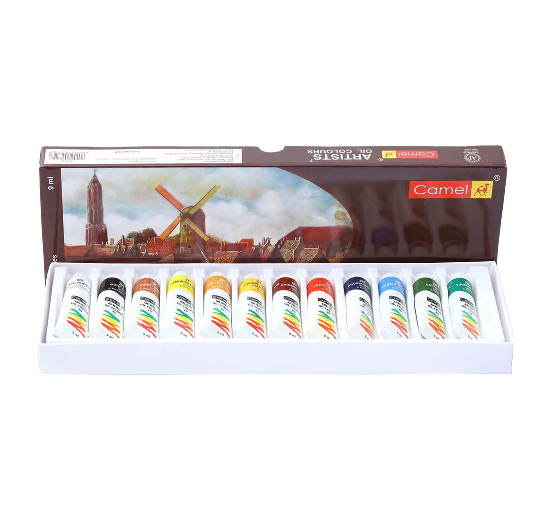 Camel Artist Oil Colour Tube 9mlx12 Shades