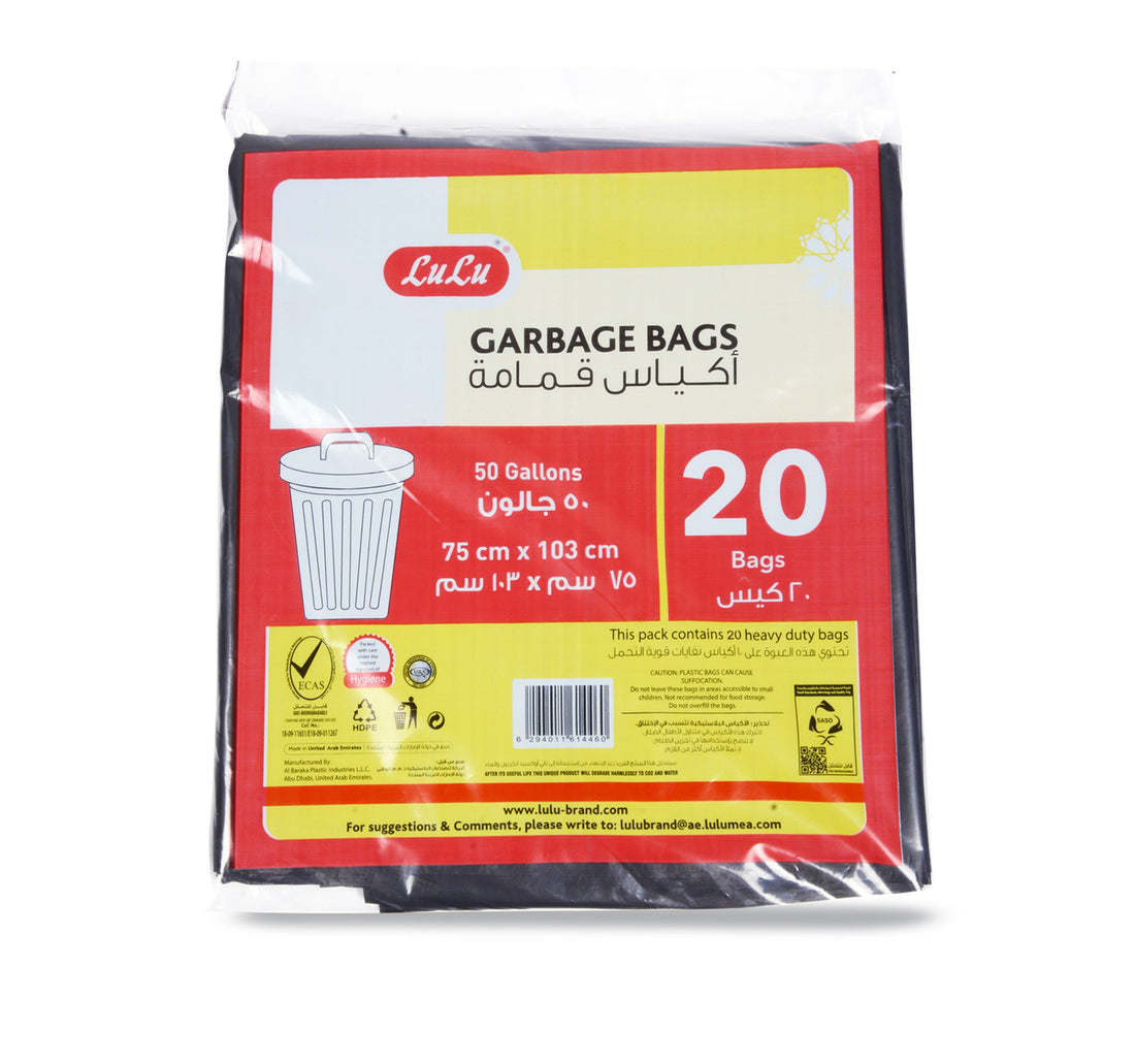 LuLu Garbage Bags 50 gallon Size 75x103cm 20pcs