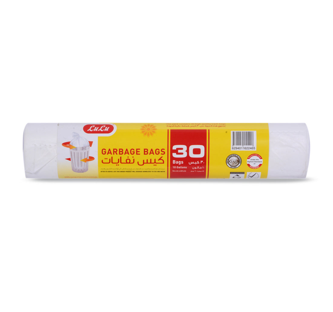 LuLu White Garbage Bags 10 Gallons 54cm x 60cm 30pcs