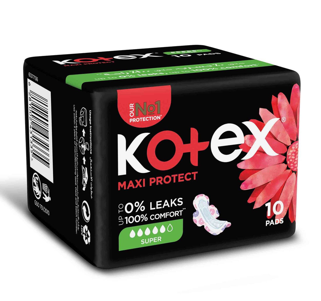 Kotex Maxi Protect Thick Super Size Sanitary Pads with Wings 10pcs