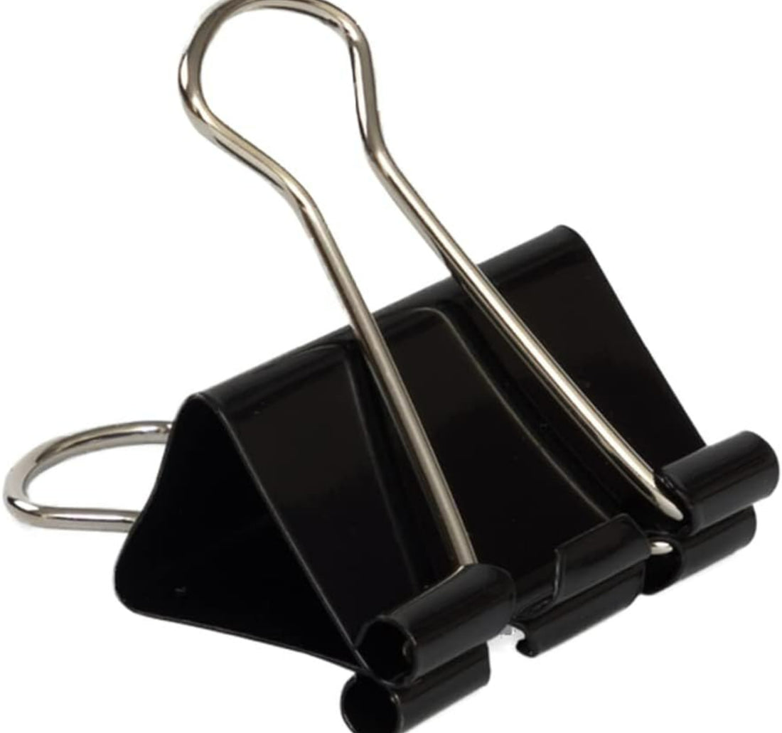 Maxi Metal Binder Clips, 32mm, 12 pcs, Black, BCL32