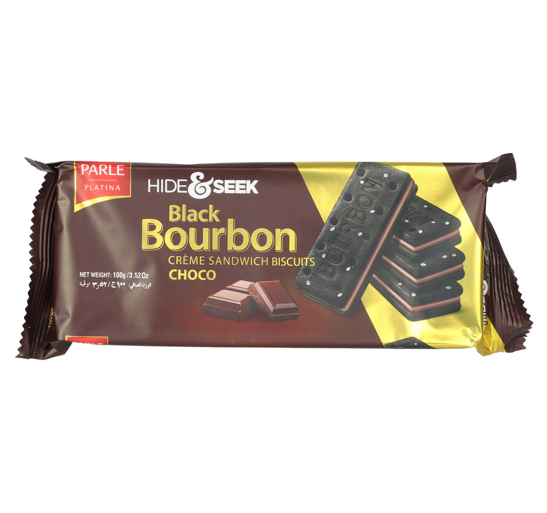 Parle Hide & Seek Choco Black Bourbon Creme Sandwich Biscuits 100 g