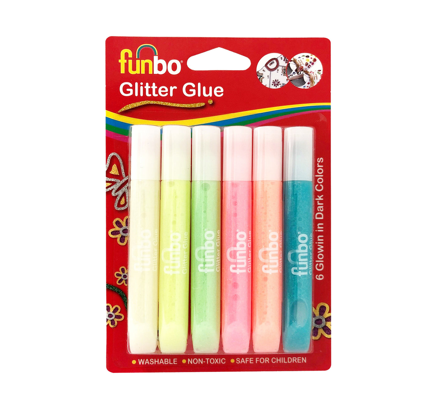 Funbo Glitter Glue Glowin Dark 6 x 13 g