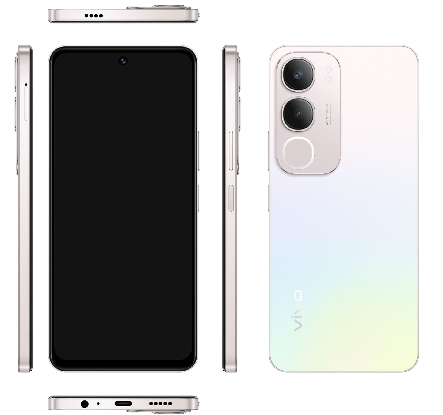 Vivo Y19s Pro 4G Smartphone, 6 GB RAM, 128 GB Storage, Pearl Silver