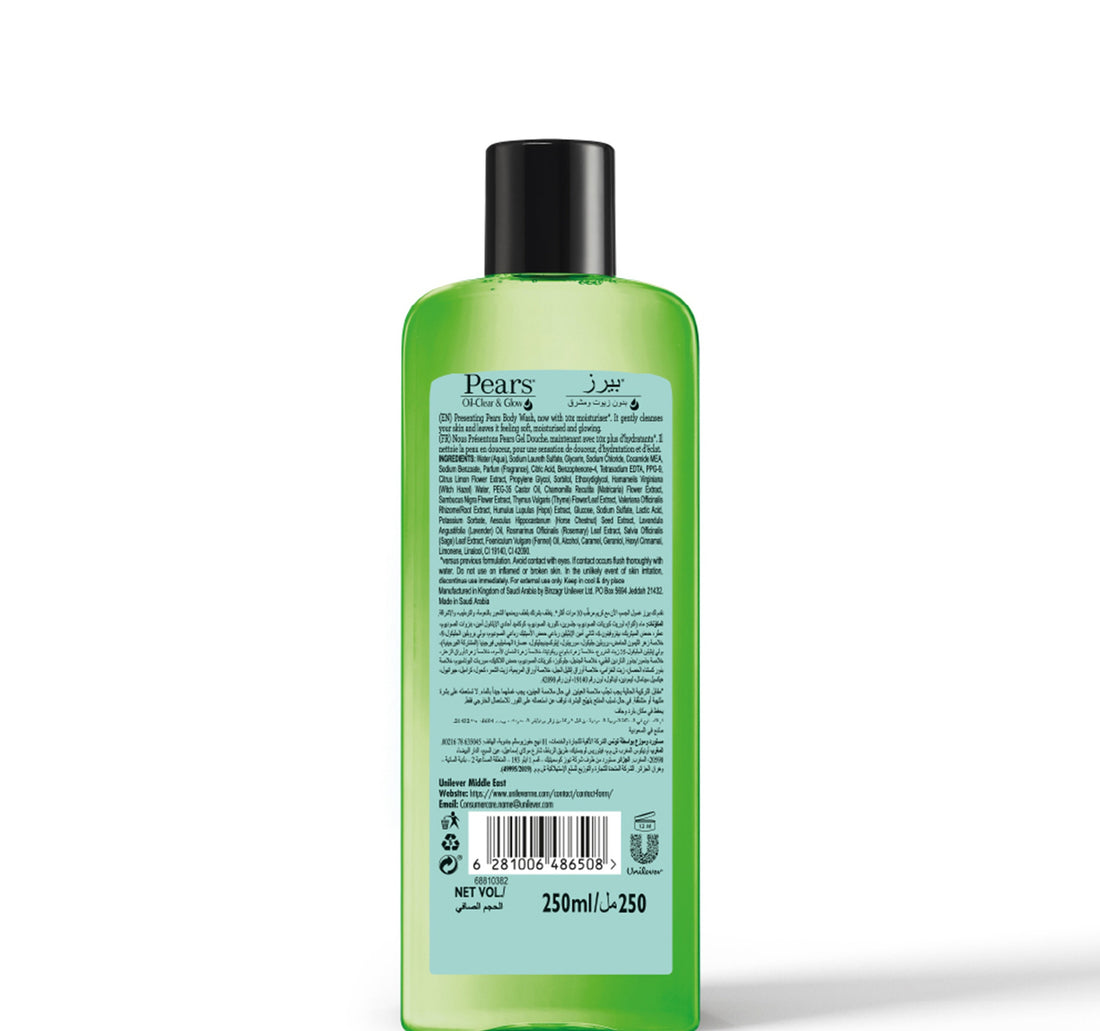 Pears Oil Clear & Glow Body Wash with Lemon Flower Extracts 250 ml