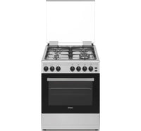 Candy Gas Cooking Range, 60 cm, 4 Gas Burner, Gas Oven, Gas grill, Full Safety, 2 Cast iron grids, Made in Turkey, Inox, CGG64XLPG