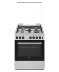 Candy Gas Cooking Range, 60 cm, 4 Gas Burner, Gas Oven, Gas grill, Full Safety, 2 Cast iron grids, Made in Turkey, Inox, CGG64XLPG