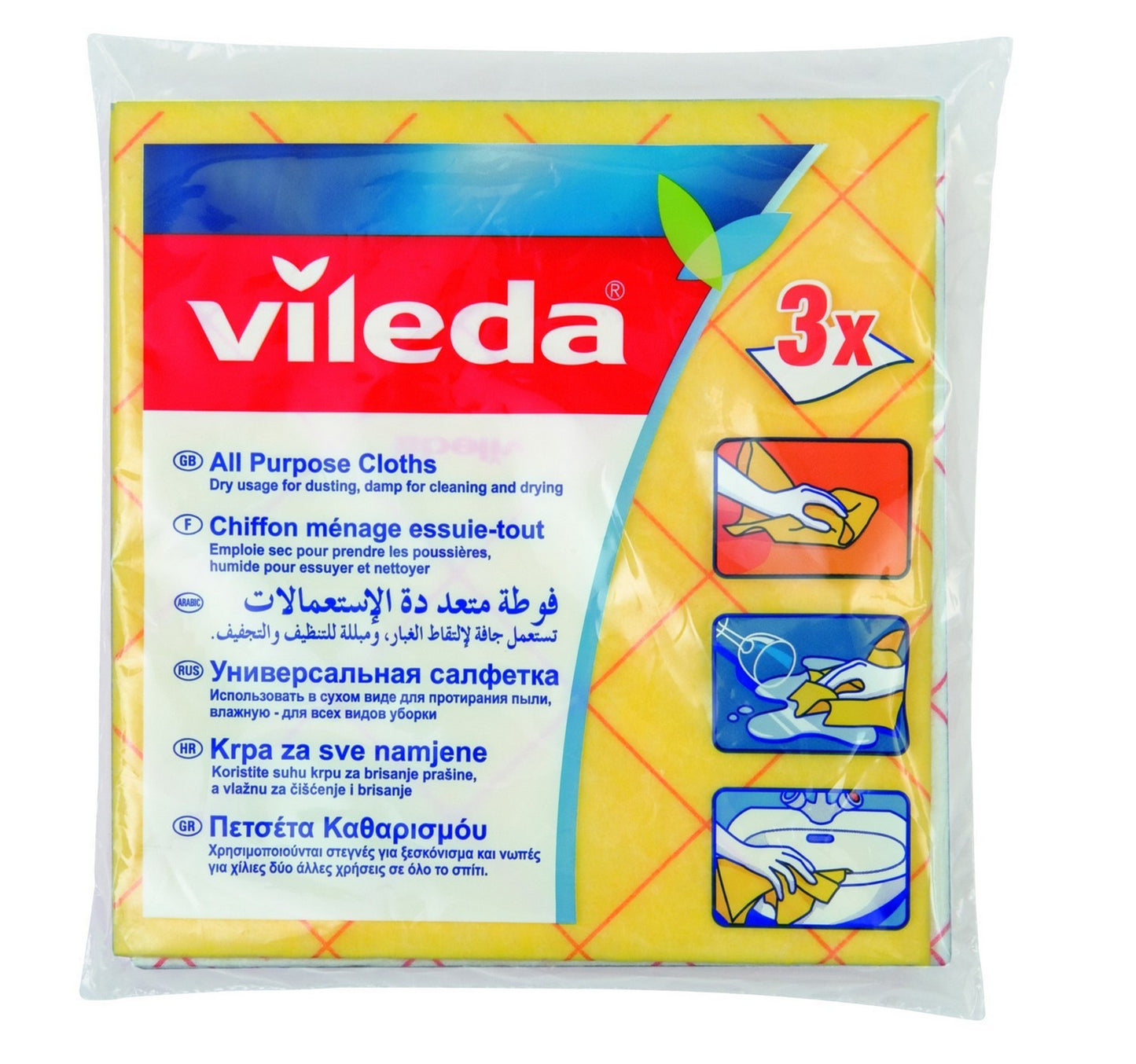 Vileda All Purpose Cloth Multi Purpose Cloth Cleaning Cloth 3 pcs