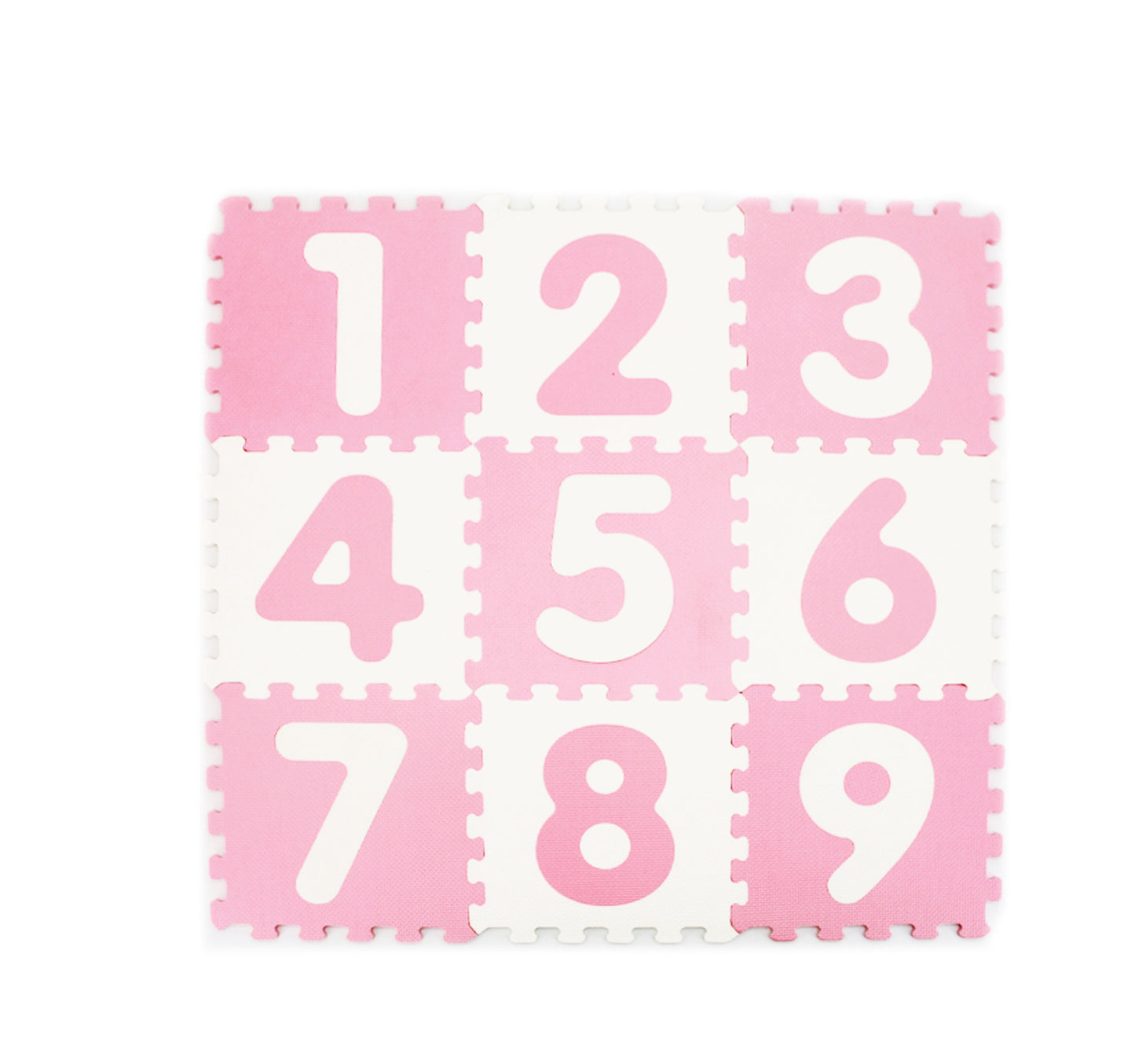 Sunta Puzzle Mat, Pack of 9, White/Pink, 1001/9B3(AB)WH/PK