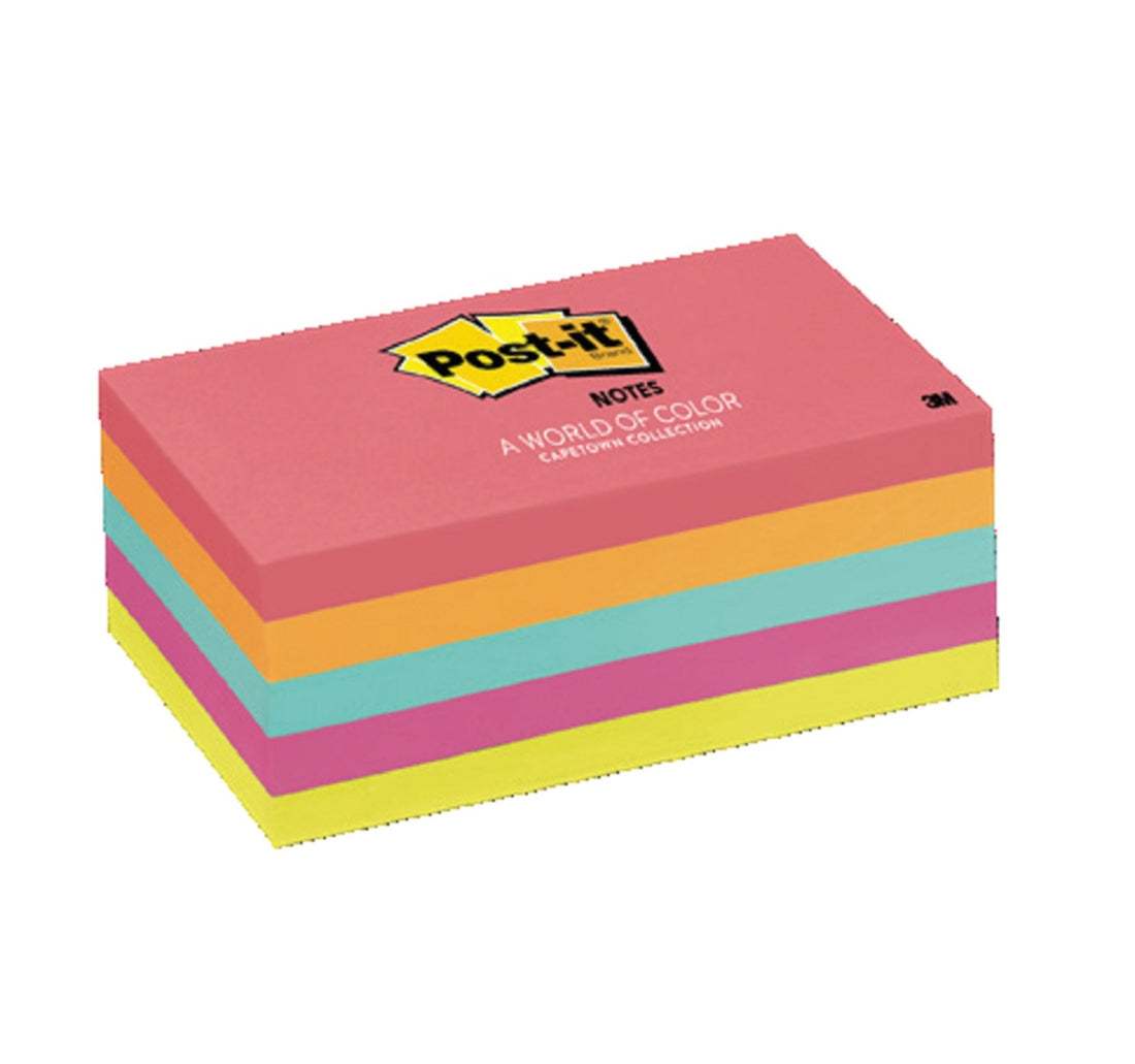 3M Post-It Pad Capetown Collection 3x5" 5 Color Pack