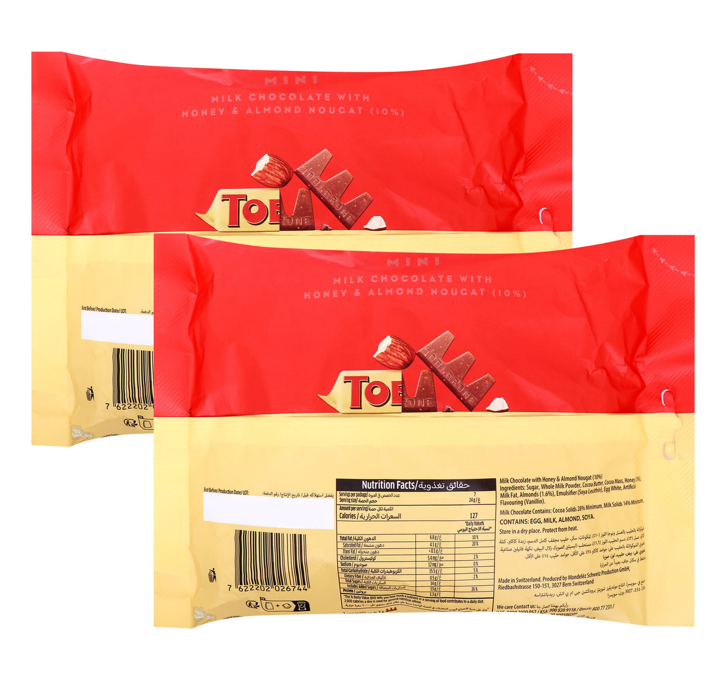 Mondelez Toblerone Milk Mini Bag 2 x 168g