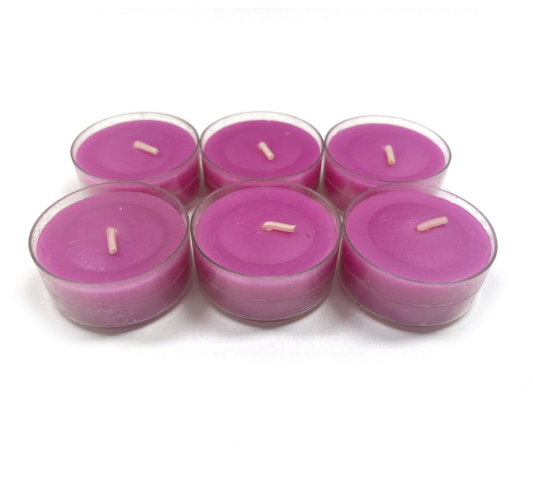 Maple Leaf Scented Tealight Candle Set 6pcs Purple Mixed Berries