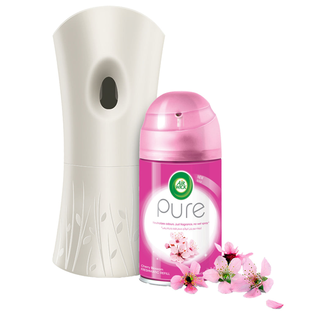 Air Wick Freshener Freshmatic Auto Spray Kit Pure Cherry Blossom Scent 250 ml