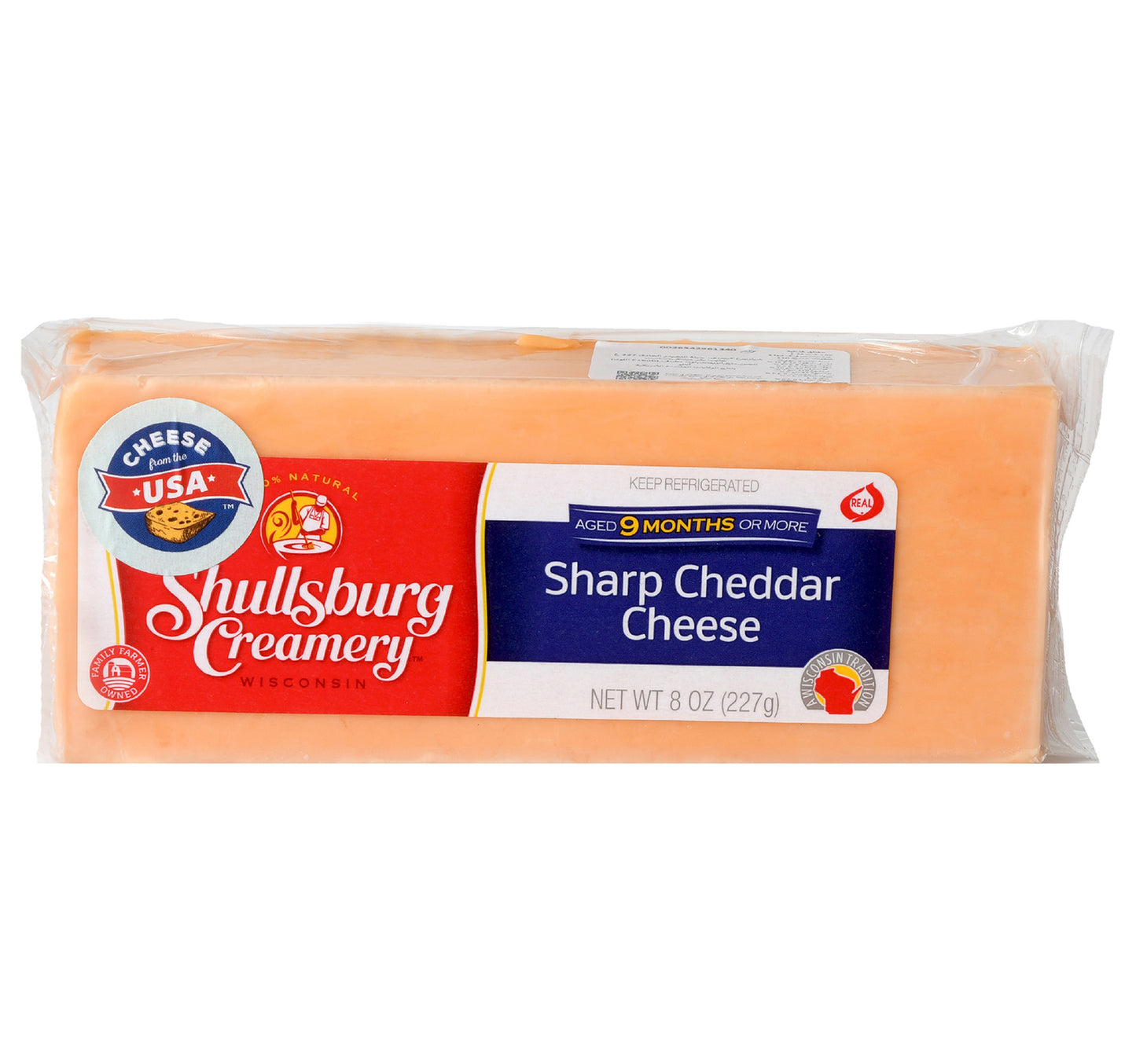 Shullsburg Creamery 100% Natural Sharp Cheddar Cheese 227 g