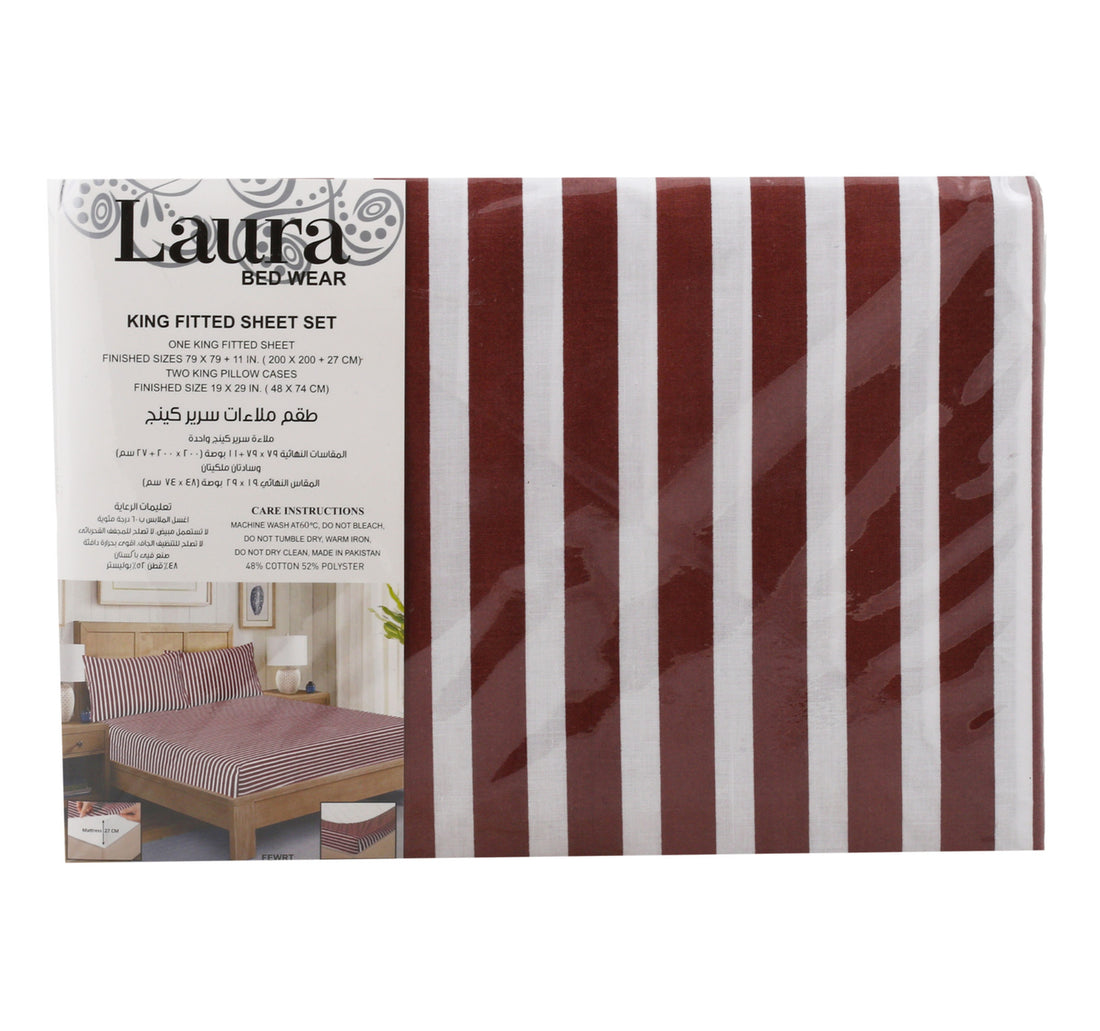 Laura Fitted Sheet 200 x 200cm Assorted Colors