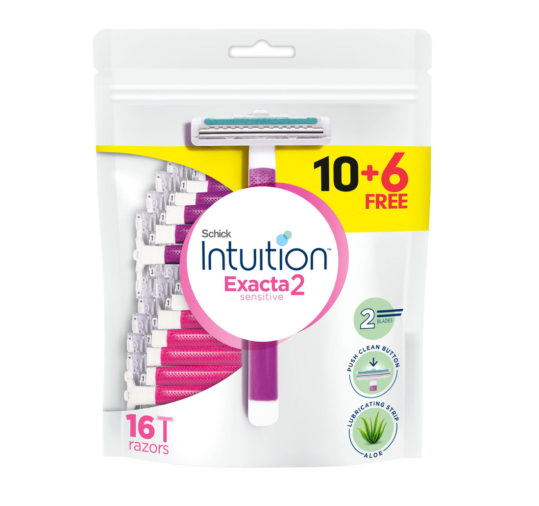 Schick Intuition Exacta 2 Sensitive Disposable Razor for Women 16 pcs
