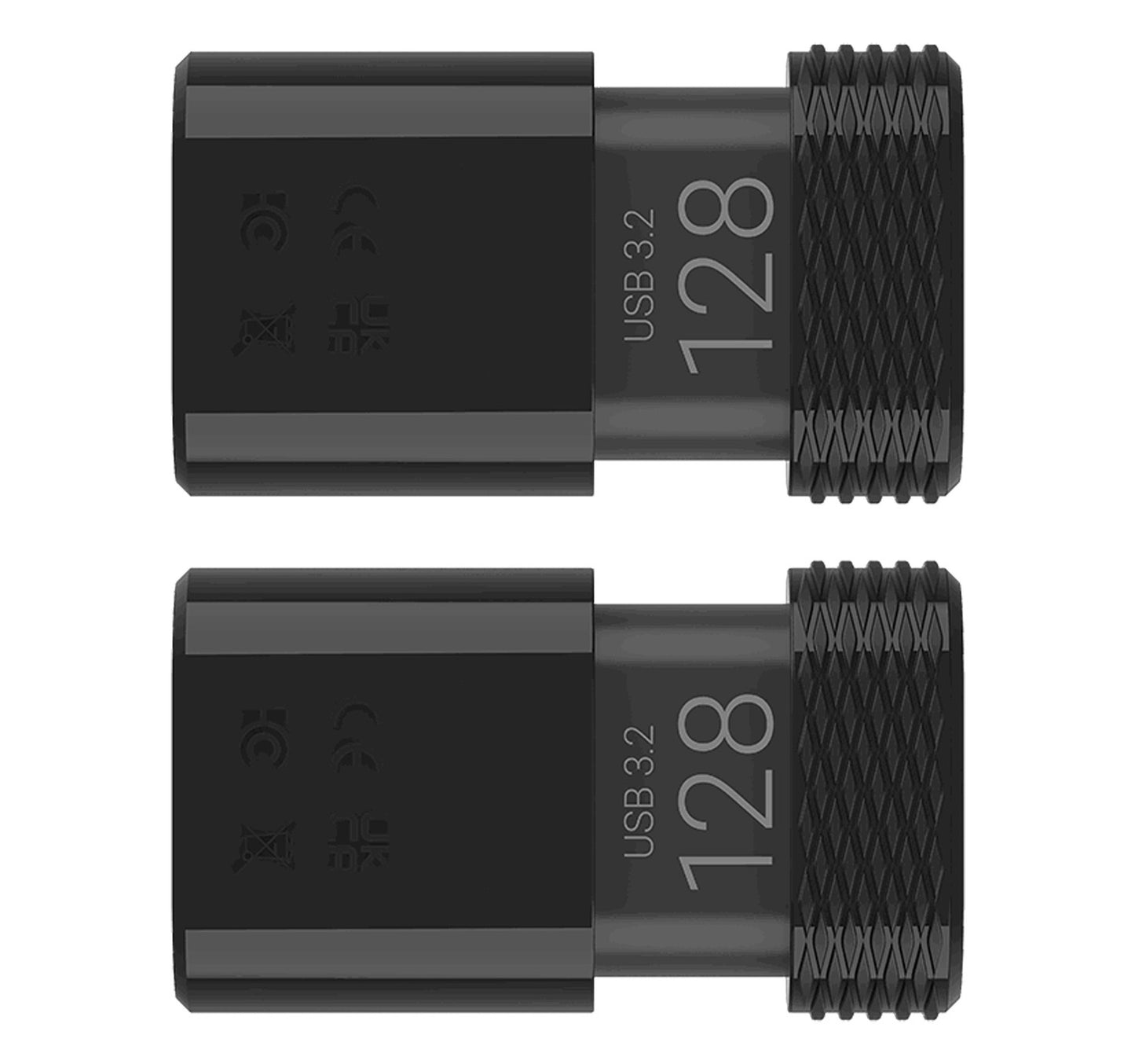 PNY Elite-X Fit Type-C USB 3.2 Flash Drive, 128 GB, 2 pcs, P-FDI128X2EXFITC-GE