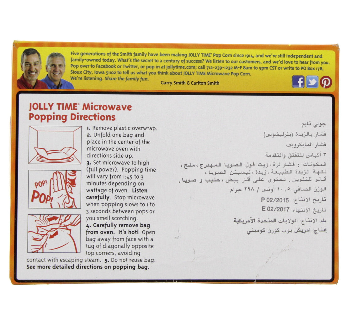 Jolly Time Butter-Licious Microwave Pop Corn 298 g