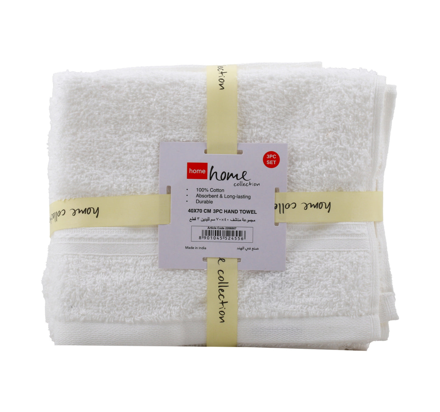Home Collection Hand Towel 40 x 70cm 3pcs 400GSM Assorted Colors