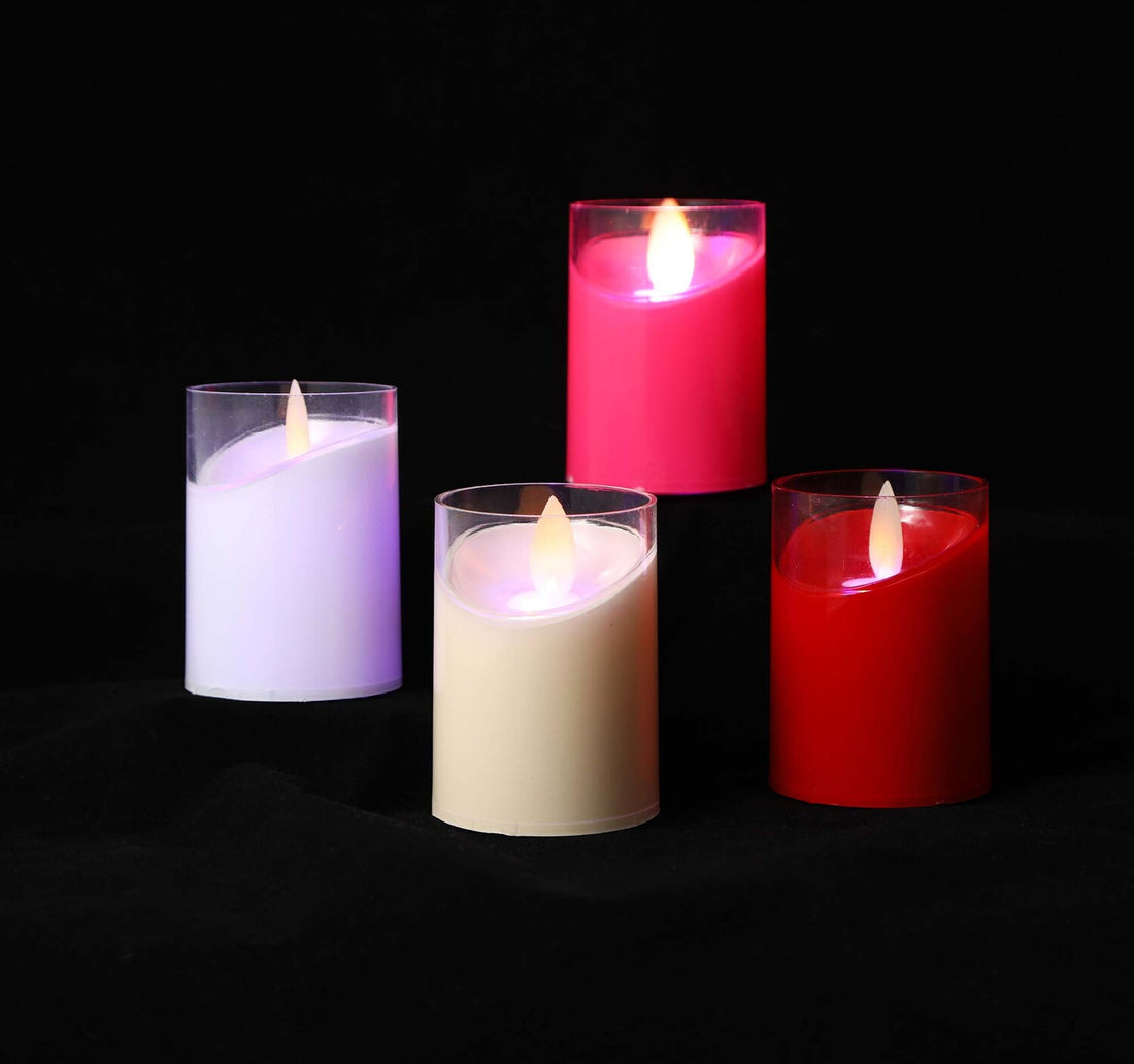 Maple Leaf LED Candle 3pcs Set LY3 Assorted