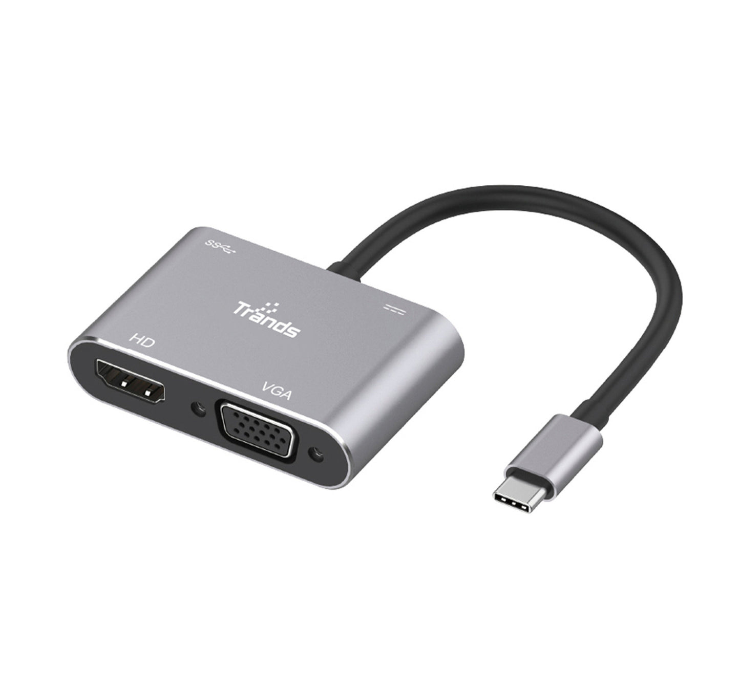 Trands Type-C to HDMI VGA USB3.0 Adaptor with PD Charge TR-CA5857