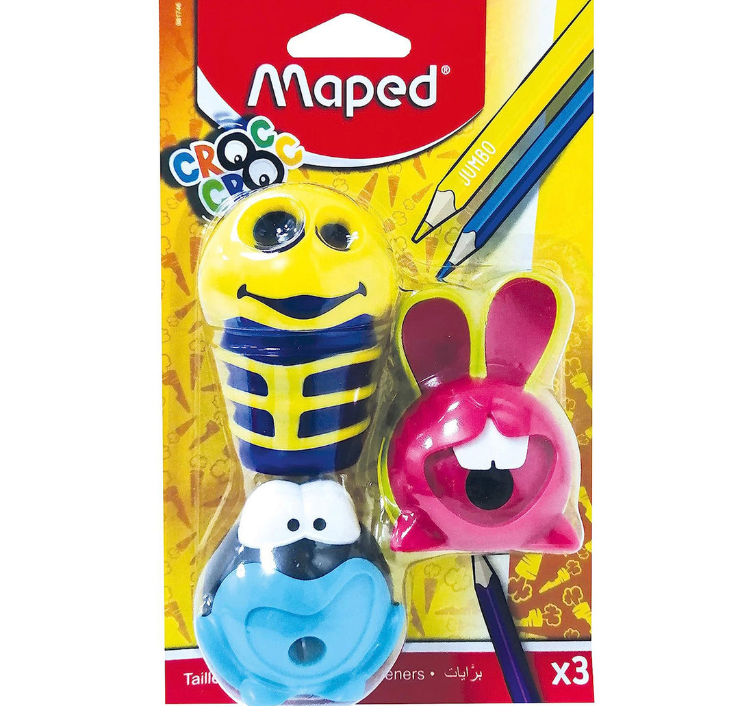 Maped Croc Sharpner, 3 Pcs, Multicolor, MD981746