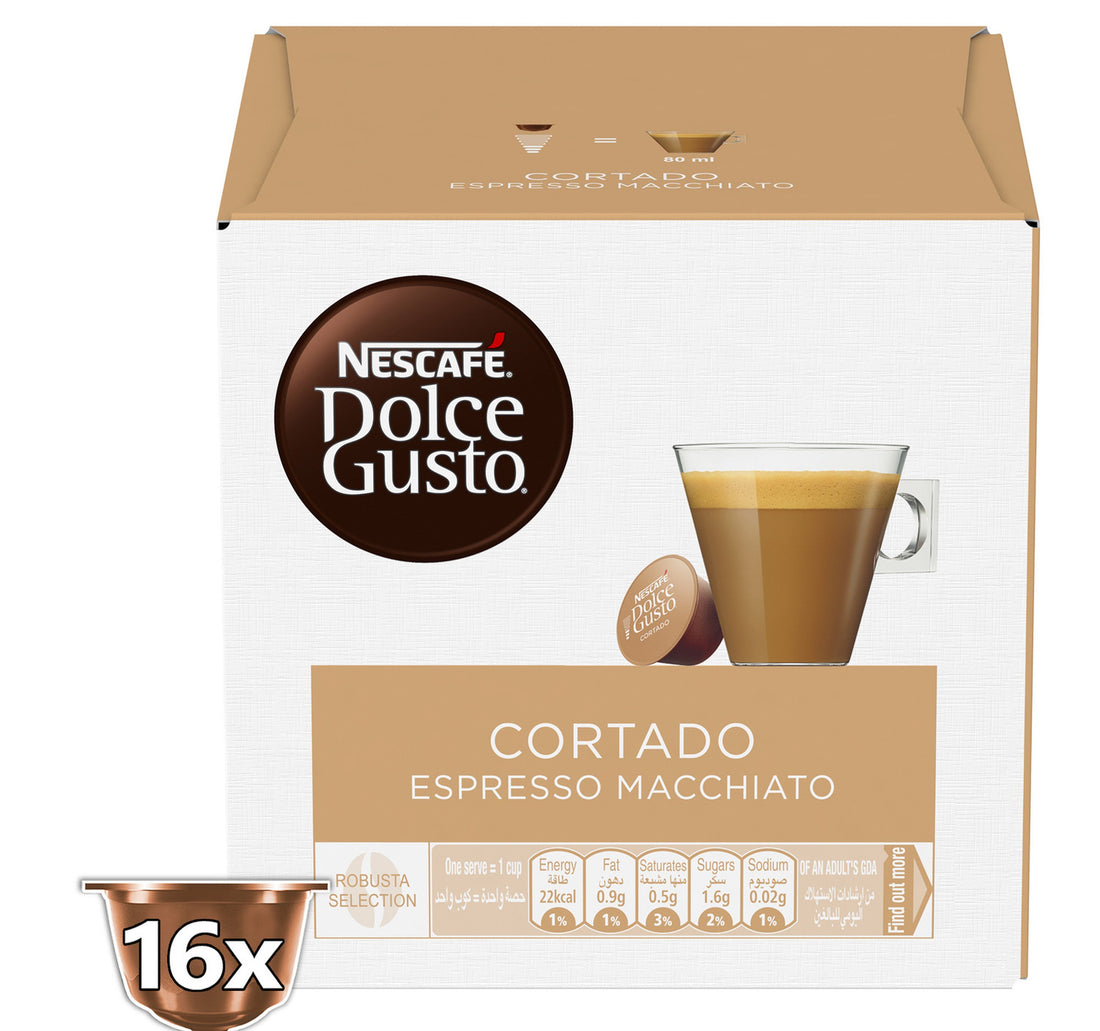 Nescafe Dolce Gusto Cortado (Espresso Macchiato) Coffee Capsules 16 pcs