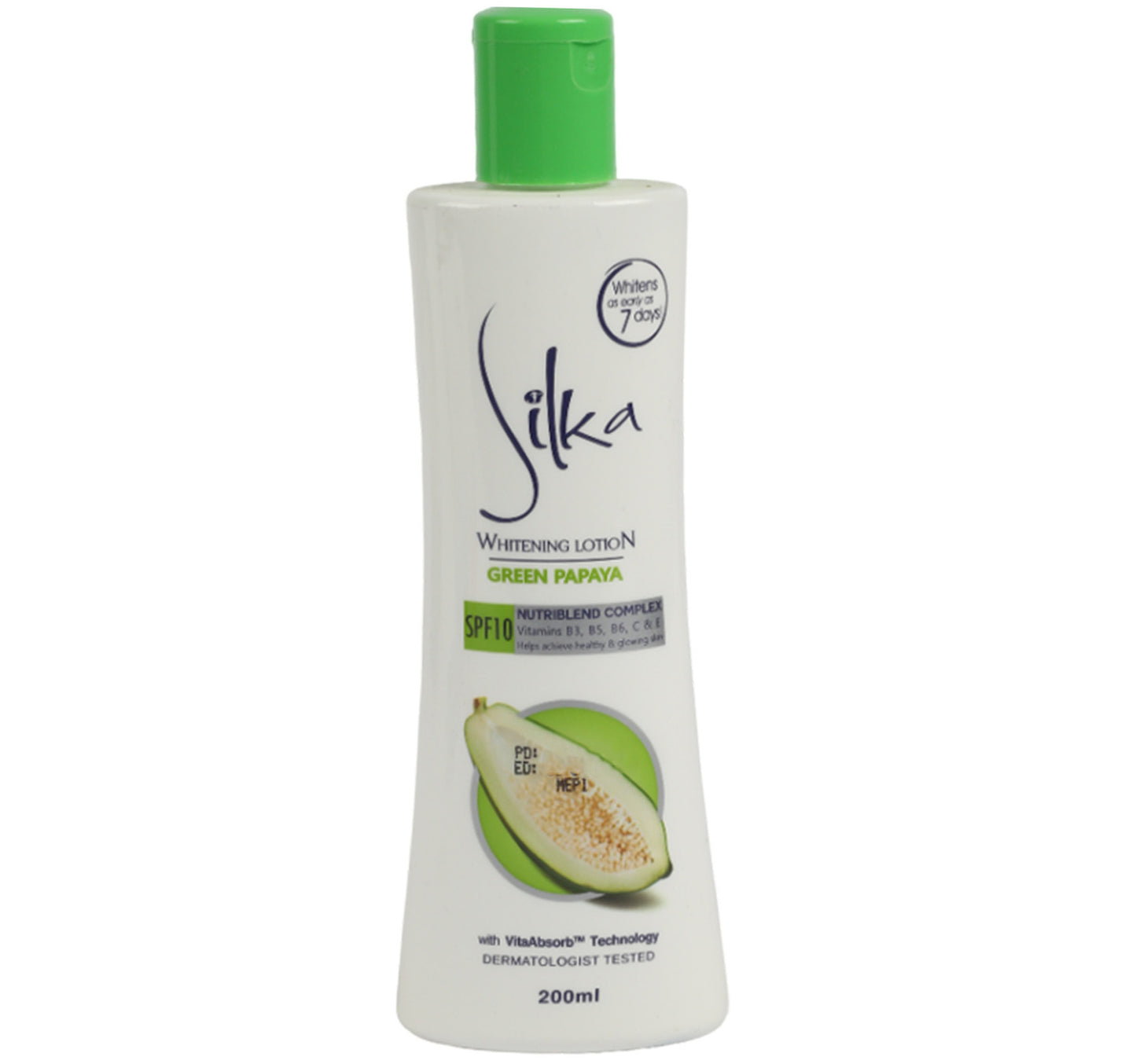 Silka Green Papaya Skin Whitening Lotion 200 ml
