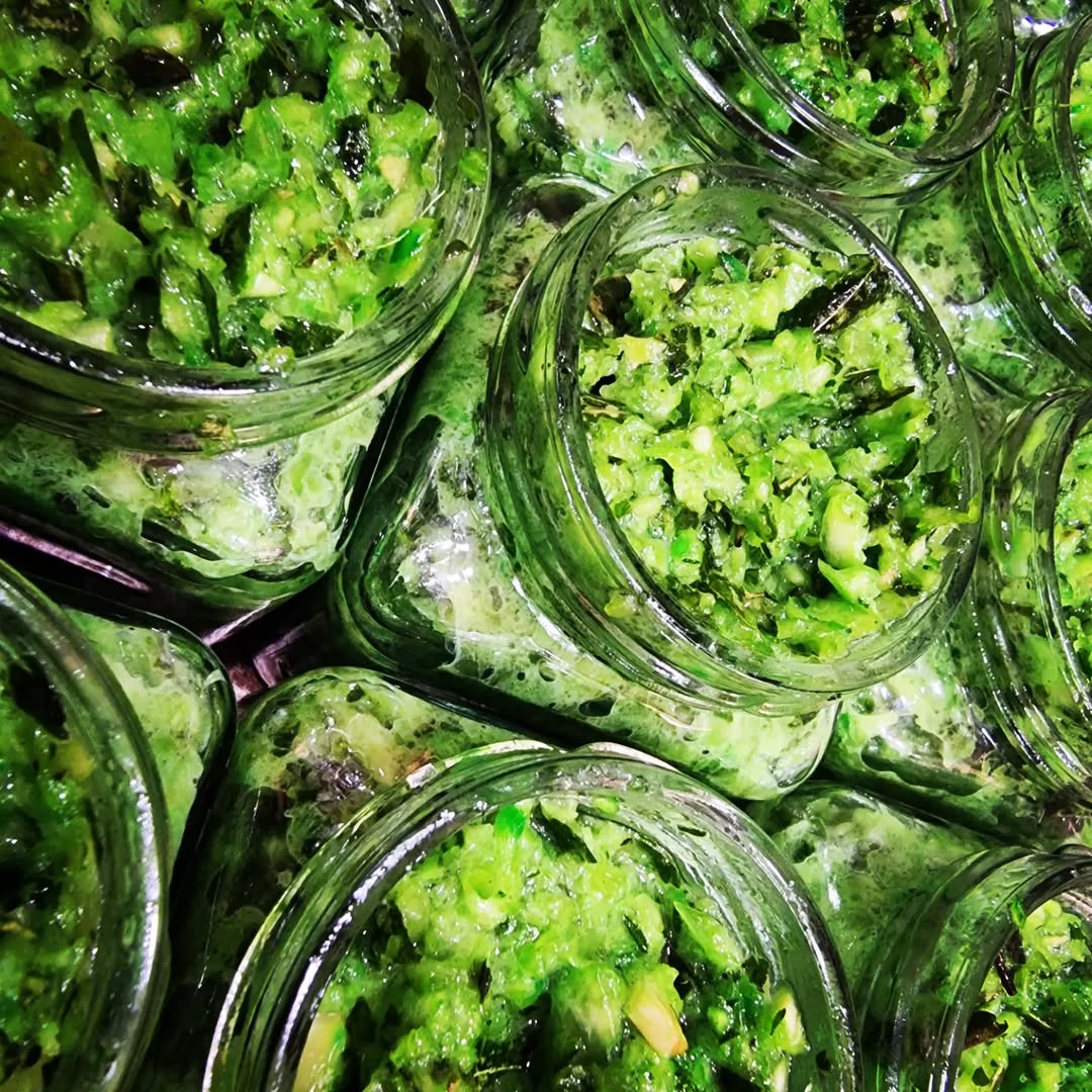 Garlic paste with herbs