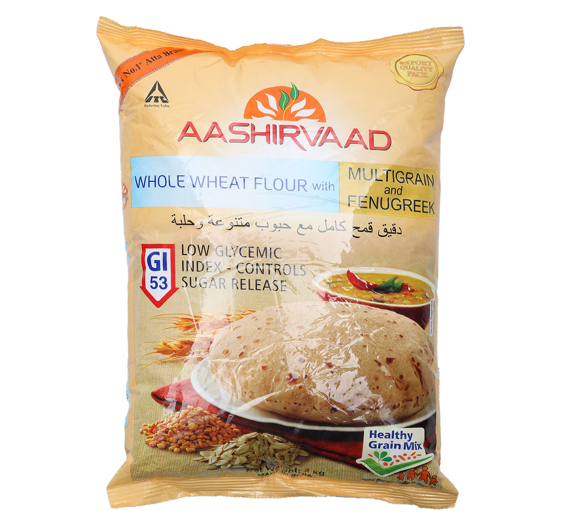 Aashirvaad Whole Wheat Flour LGI With Fenugreek 2 kg