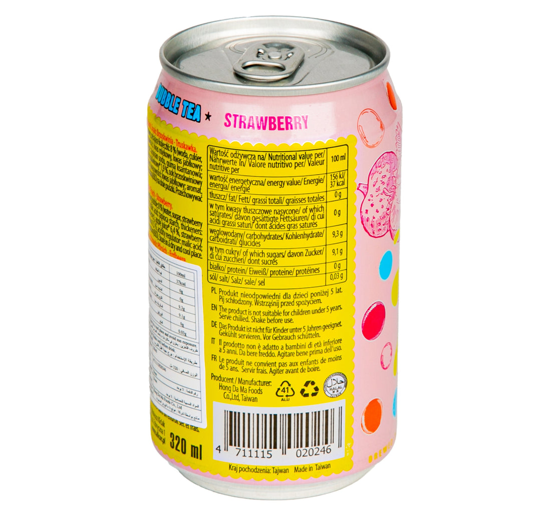 Madam Hong Lady Boba Bubble Tea Peach Strawberry & Black Tea 320 ml
