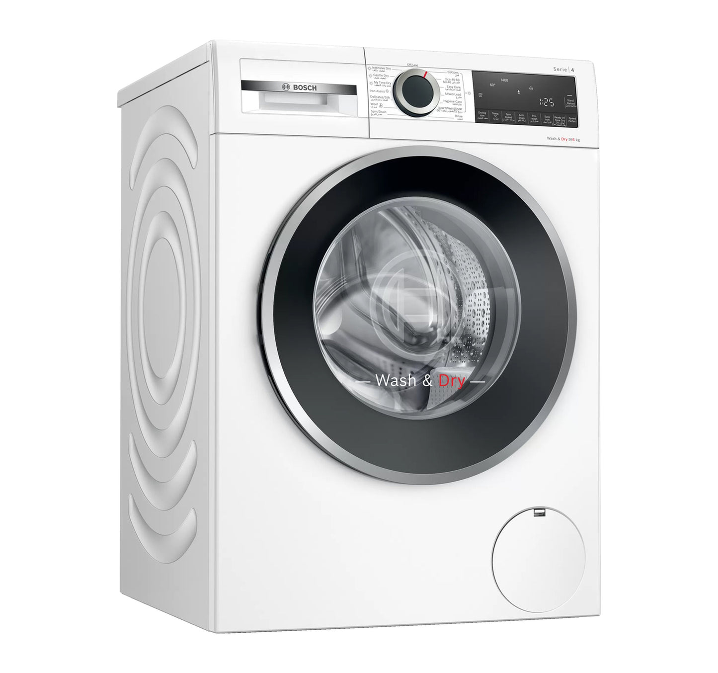 Bosch Series 4 Front Load Washer & Dryer, 9/6 kg, 1400 RPM, White, WNA244X0GC