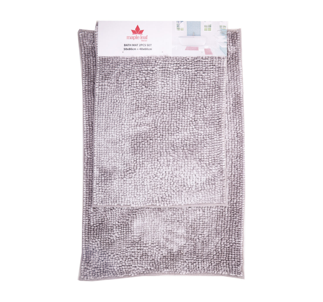 Maple Leaf Home Bath Mat 50 x 80cm + 40 x 60cm 325-4 Assorted Colors