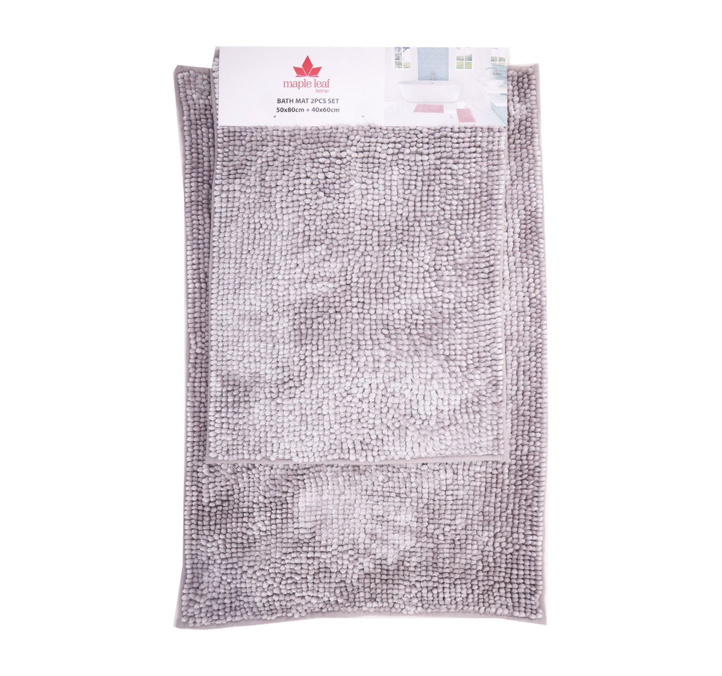 Maple Leaf Home Bath Mat 50 x 80cm + 40 x 60cm 325-4 Assorted Colors