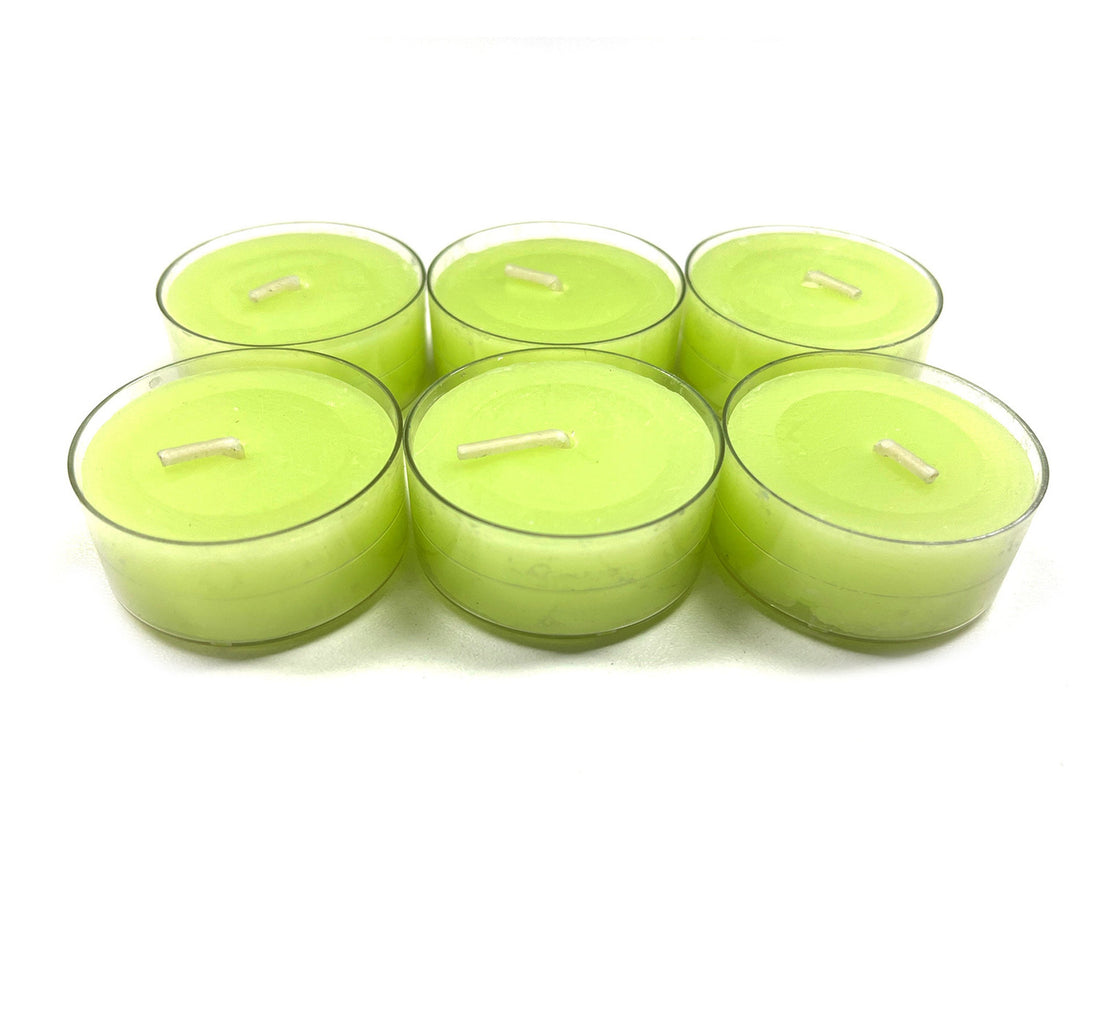 Maple Leaf Scented Tealight Candle Set 6pcs Green Jasmine