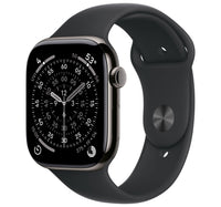 Apple Watch Series 11 GPS + Cellular Smartwatch, 46 mm Slate Titanium Case with Black Sport Band (M/L), MFD24AF/A