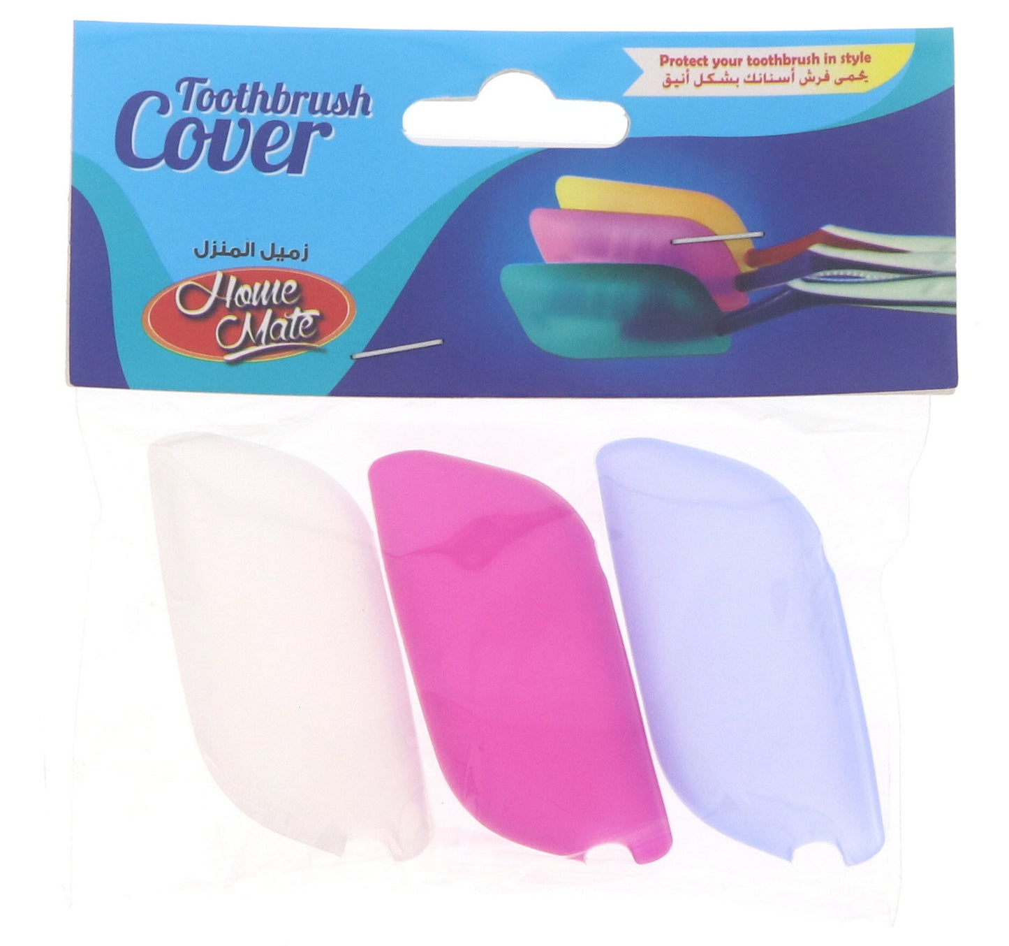 Home Mate Toothbrush Cover 3 pcs Assorted