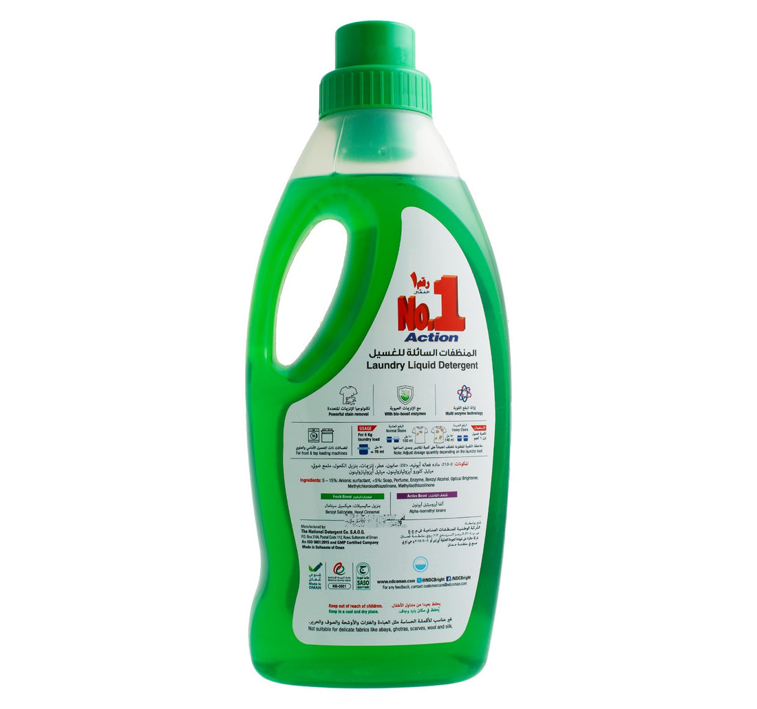 No.1 Action Laundry Gel Active Boost 1.5 Litres