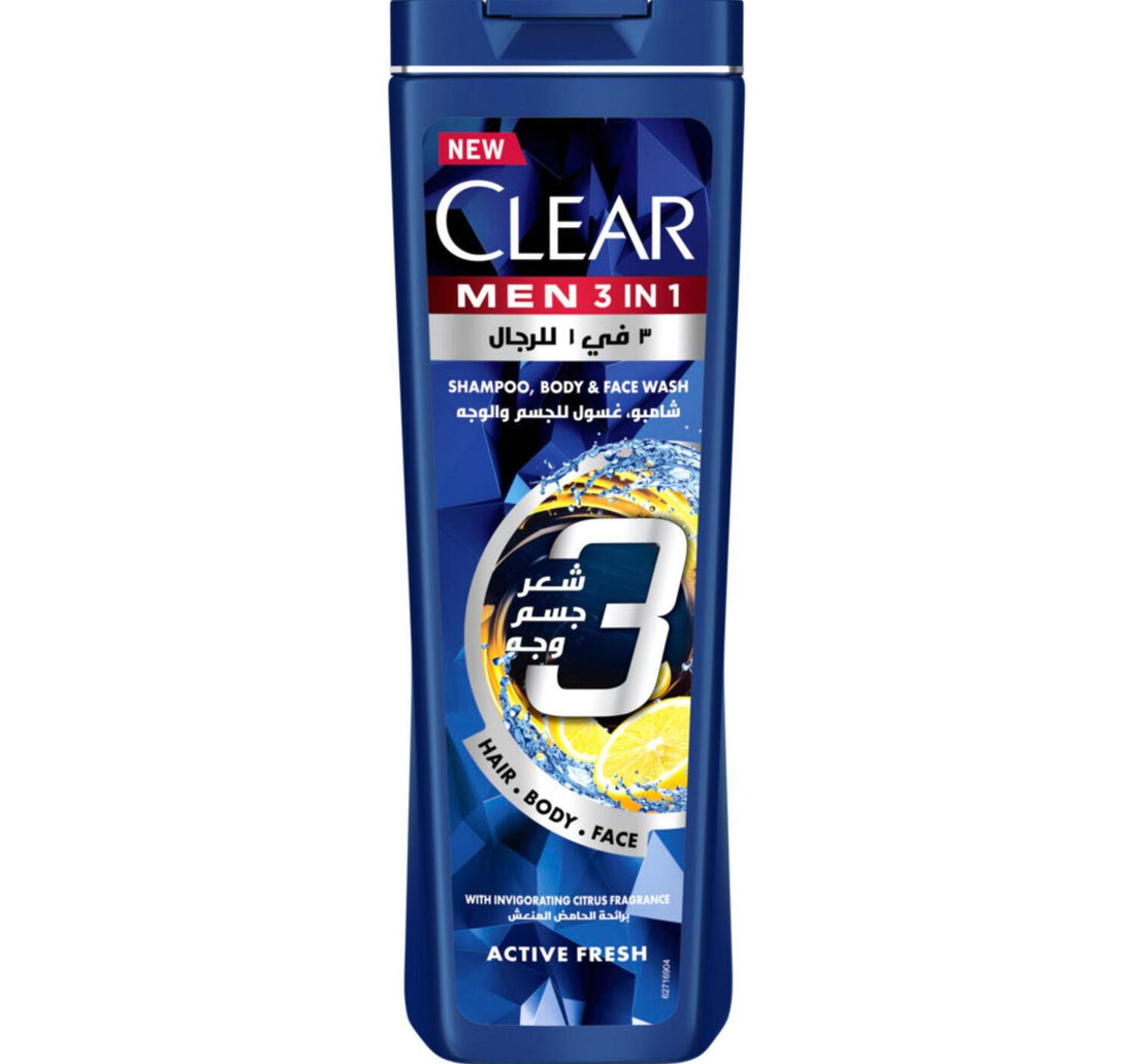 Clear Men 3in1 Active Fresh Shampoo Body & Face Wash 400 ml