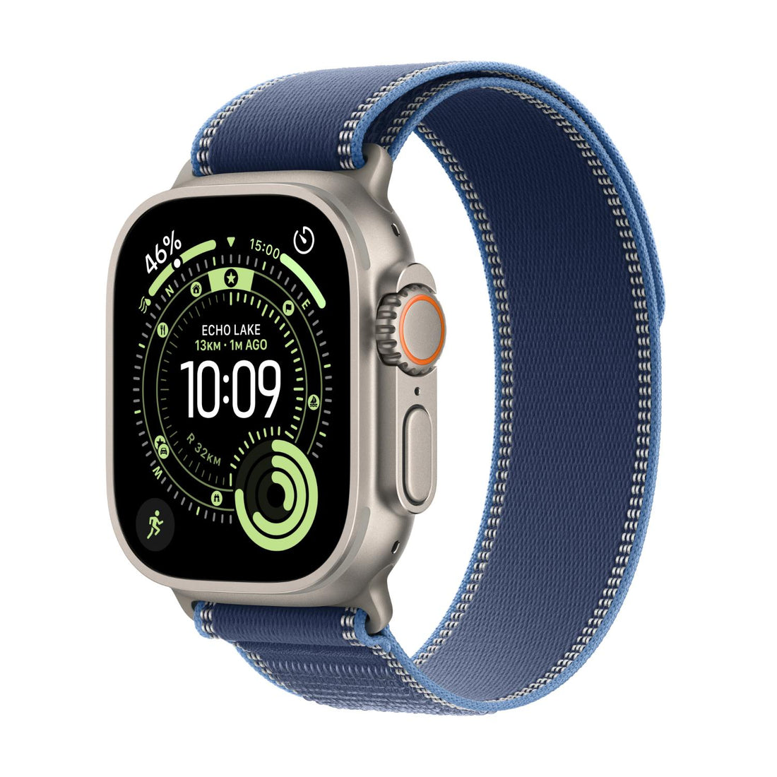 Apple Watch Ultra 3 GPS + Cellular Smartwatch, 49 mm Natural Titanium Case with Blue/Bright Blue Trail Loop (M/L), MEWU4AF/A