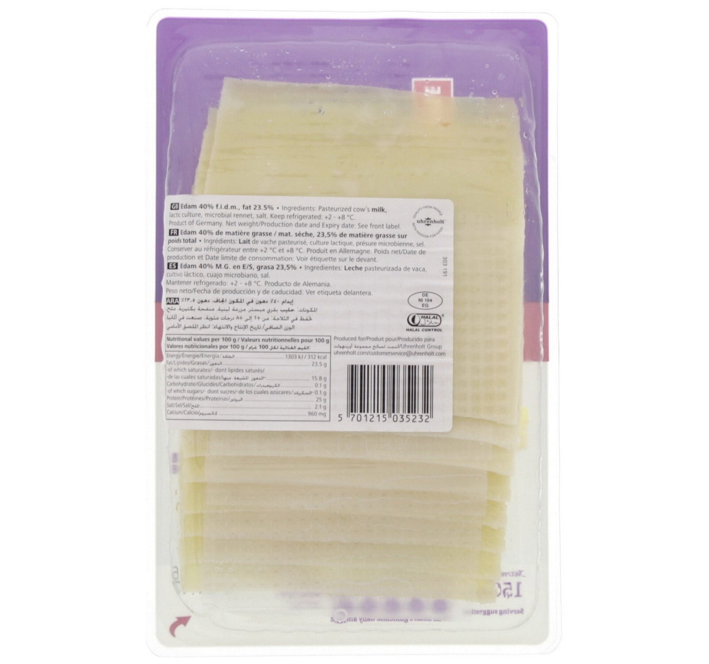 Emborg Edam Cheese Slices 150 g